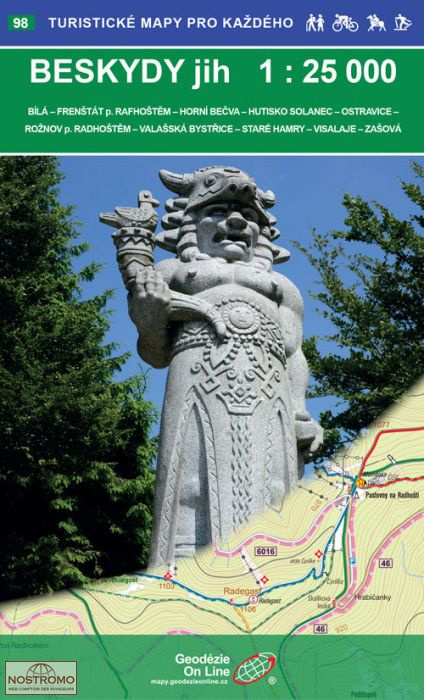 BESKYDY JIH - 98 | Geodezie On Line hiking map