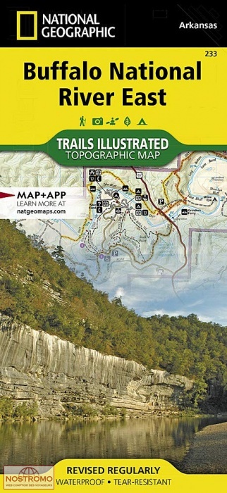 BUFFALO NATIONAL RIVER EAST | carte de randonnée National Geographic