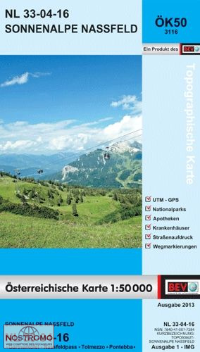3116 SONNENALPE NASSFELD | carte topographique BEV