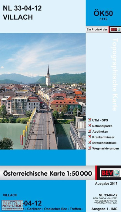 3112 VILLACH | carte topographique BEV