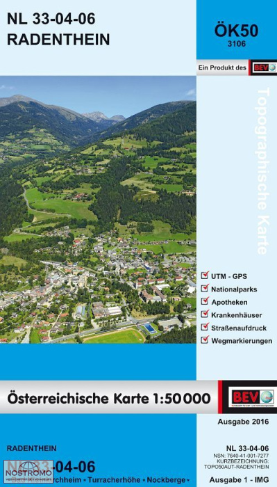 3106 RADENTHEIN | carte topographique BEV