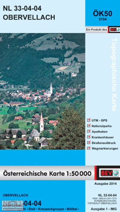 3104 OBERVELLACH | carte topographique BEV