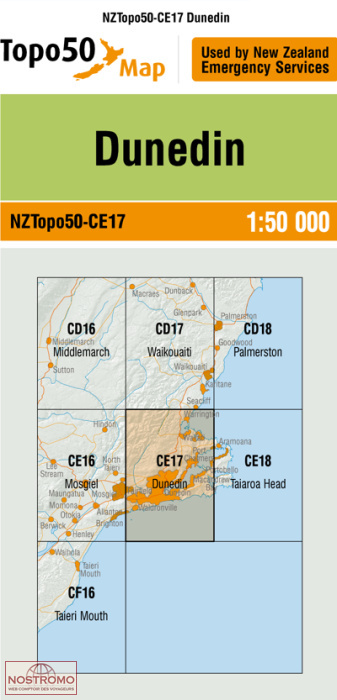 CE17 DUNEDIN | carte topographique LINZ