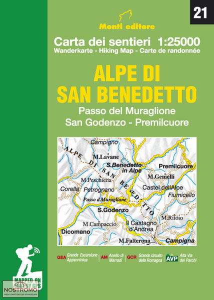 21 ALPE DI SAN BENEDETTO | Monti hiking map