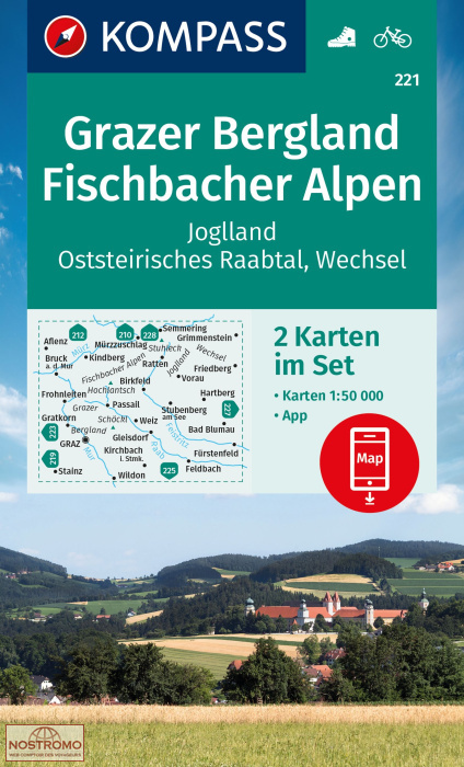 GRAZER BERGLAND - FISCHBACHER ALPEN 221 | Kompass hiking maps