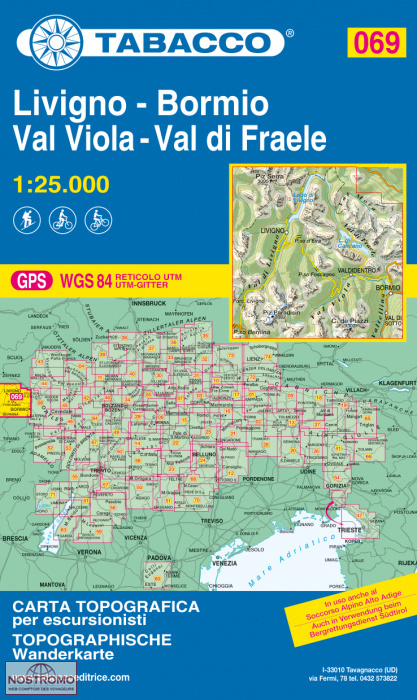 069 LIVIGNO - BORMIO | Tabacco hiking map