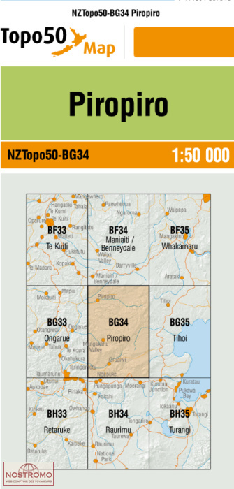 BG34 PIRIPIRO | carte topographique LINZ