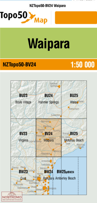 BV24 WAIPARA | carte topographique LINZ