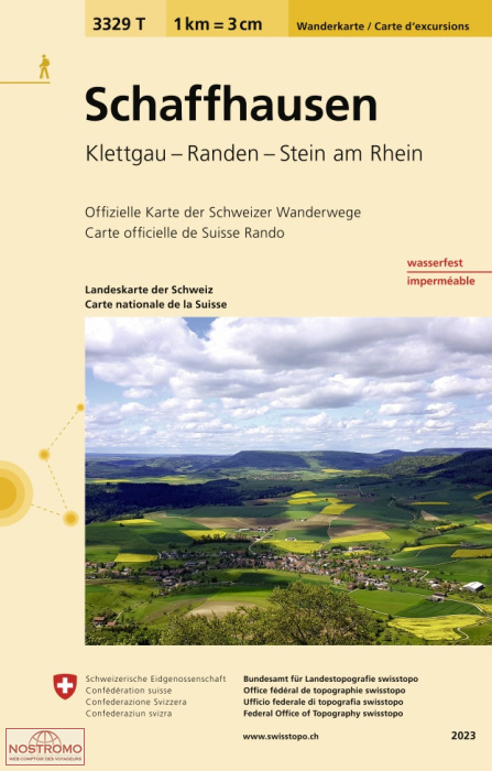 3329T SCHAFFHAUSEN - KLETTGAU - RANDEN - STEIN AM RHEIN | Swisstopo hiking map