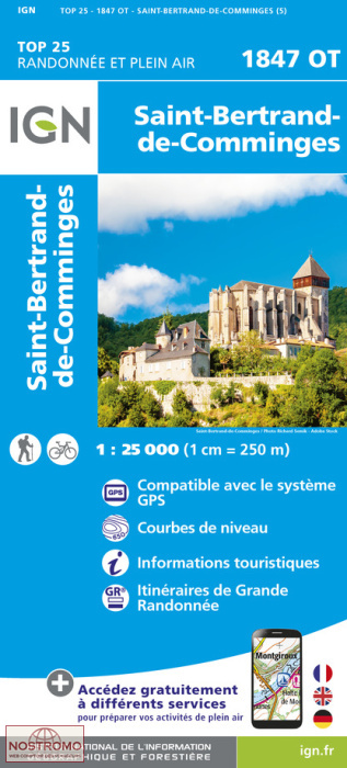 1847OT SAINT-BERTRAND-DE-COMMINGES | carte de randonnée IGN