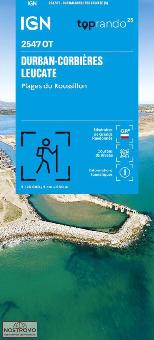 2547OT DURBAN-CORBIÈRES - LEUCATE | carte de randonnée IGN