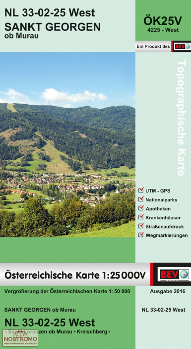4225-WEST SANKT GEORGEN OB MURAU | carte topographique BEV