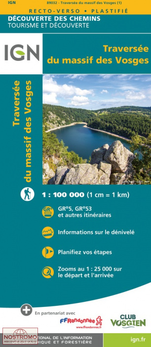 TRAVERSÉE DU MASSIF DES VOSGES | IGN hiking map
