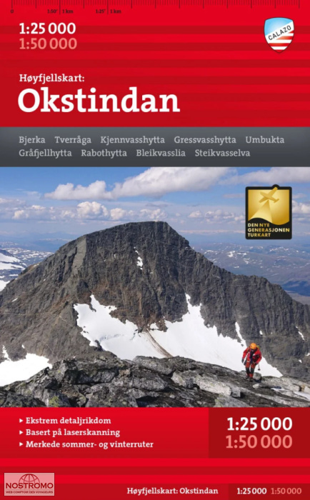 OKSTINDAN | carte de randonnée Calazo