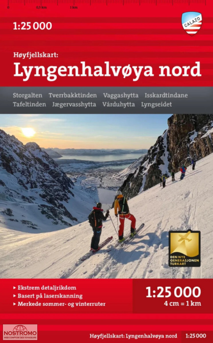 LYNGENHALVØYA NORD | carte de randonnée Calazo