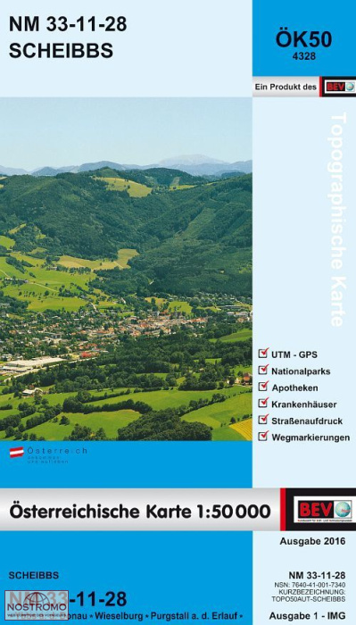 4328 SCHEIBBS | carte topographique BEV