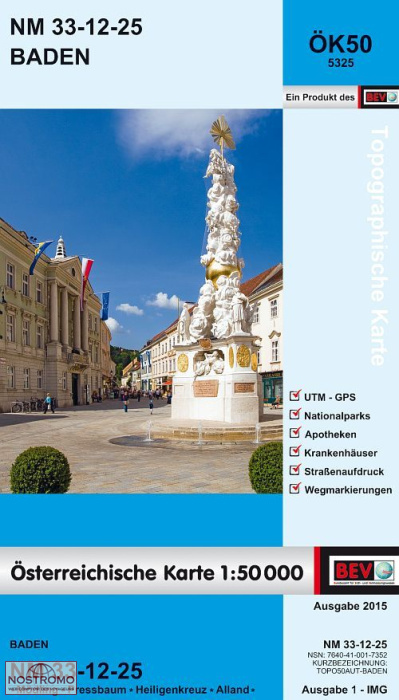 5325 BADEN | carte topographique BEV