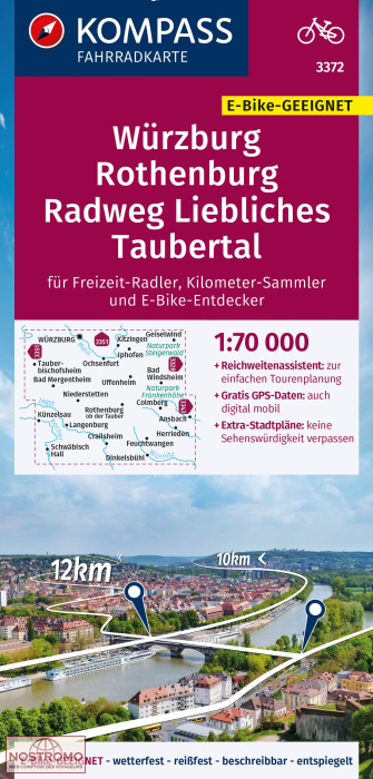 3372 WÜRZBURG - ROTHENBURG | Kompass cycling map