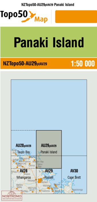 AU29PTAV29 PANAKI ISLAND | carte topographique LINZ