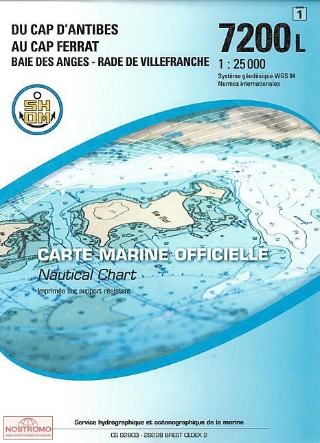 7200L FROM CAP D'ANTIBES TO CAP FERRAT | SHOM nautical chart