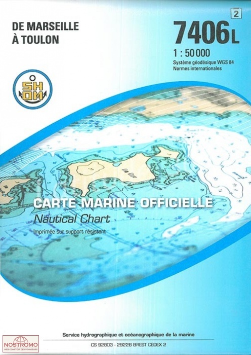 7406L FROM MARSEILLE TO TOULON | SHOM nautical chart