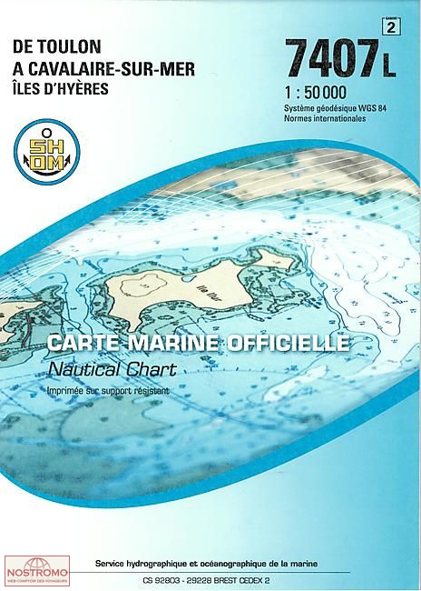 7407L FROM TOULON TO CAVALAIRE-SUR-MER | SHOM nautical chart