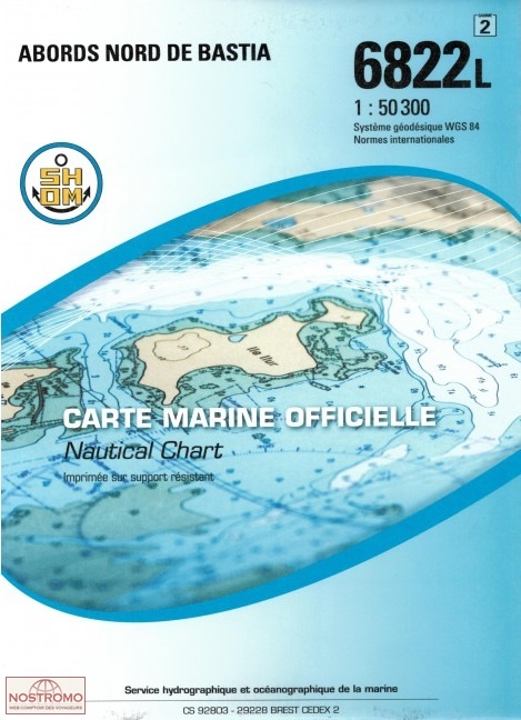6822L AROUND THE NORTH OF BASTIA | SHOM nautical chart