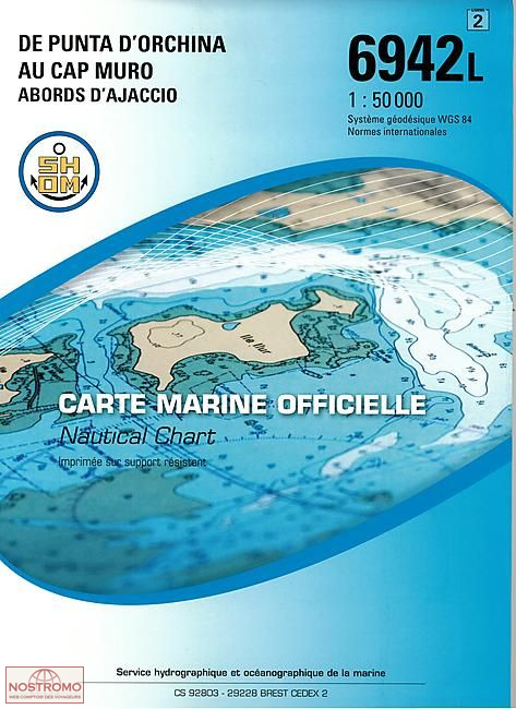 6942L FROM THE PUNTA D'ORCHINA TO THE CAP MURO  | SHOM nautical chart