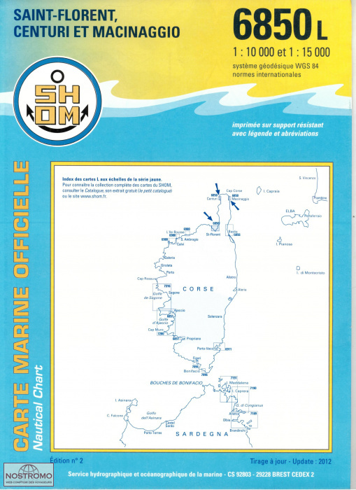 6850L SAINT-FLORENT, CENTURI AND MACINAGGIO | SHOM nautical chart