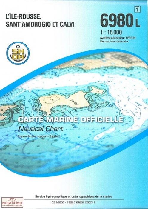 6980L L'ILE ROUSSE - SANT'AMBROGIO AND CALVI | SHOM nautical chart