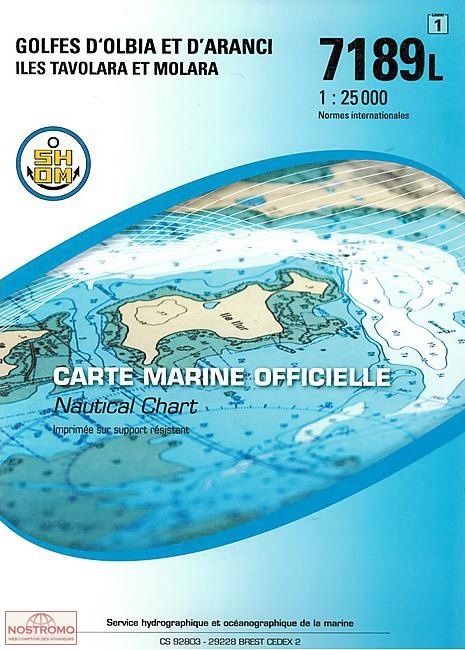 7189L GULFS OF OLBIA AND ARANCI | SHOM nautical chart