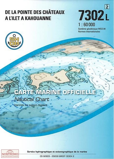 7302L FROM THE POINTE DES CHÂTEAUX TO L'ILET À KAHOUANNE | SHOM nautical chart