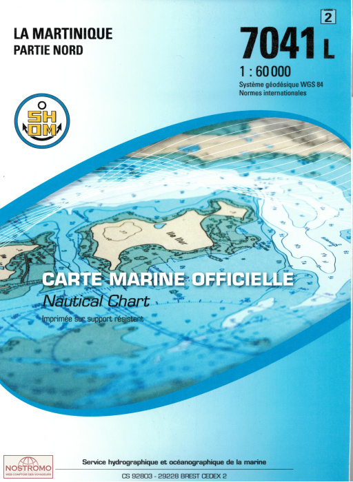 7041L LA MARTINIQUE - NORTH PART | SHOM nautical chart