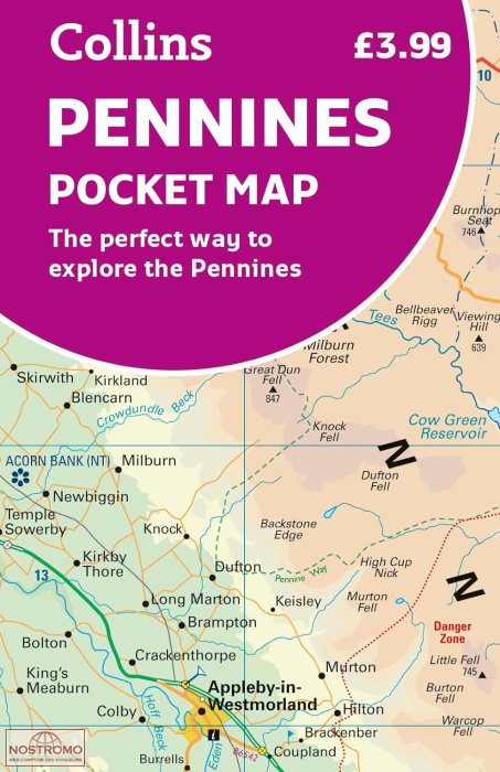 PENNINES | Collins travel map
