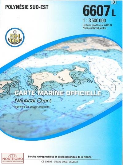 6607L POLYNESIA SOUTHEAST | SHOM nautical chart
