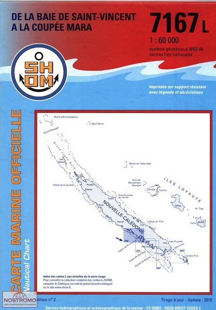 7167L DE LA BAIE DE SAINT-VINCENT À LA COUPÉE MARA | carte marine SHOM