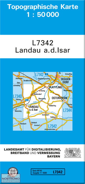 L7342 LANDAU A. D. ISAR | carte topographique LDBV