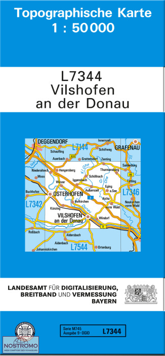 L7344 VILSHOFEN A. D. DONAU | carte topographique LDBV