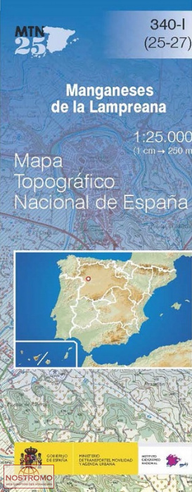 340-1 MANGANESES DE LA LAMPREANA | carte topographique CNIG