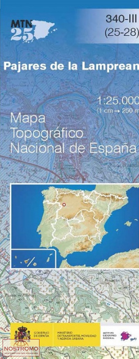 340-3 PAJARES DE LAMPREANA | carte topographique CNIG