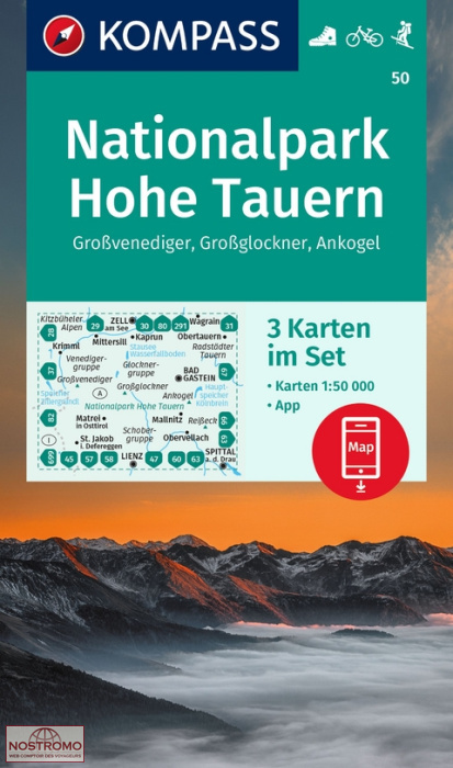 NATIONALPARK HOHE TAUERN 50 | cartes de randonnée Kompass