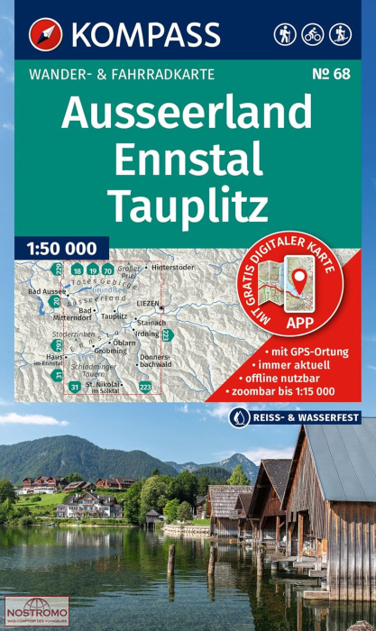 AUSSEERLAND - ENNSTAL - TAUPLITZ 68 | carte de randonnée Kompass