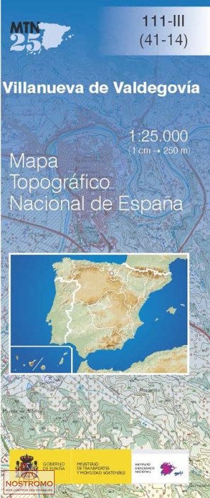 111-3 VILLANUEVA DE VALDEGOVÍA | carte topographique CNIG