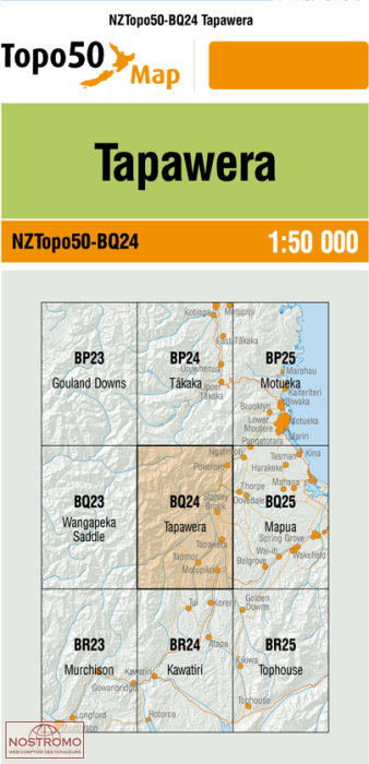 BQ24 TAPAWERA | carte topographique LINZ