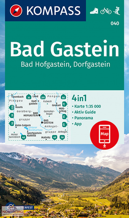 BAD GASTEIN 040 | carte de randonnée Kompass