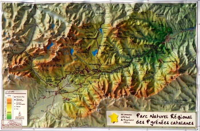 PARC NATUREL RÉGIONAL DES PYRÉNÉES CATALANES | Géorelief relief map