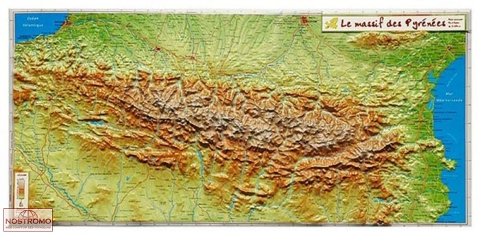 MASSIF DES PYRÉNÉES | Géorelief relief map