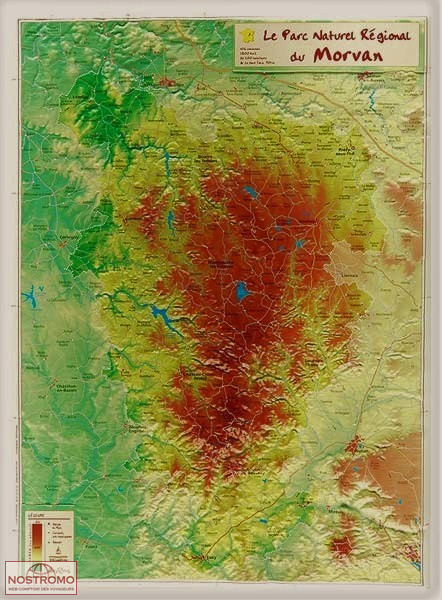 PARC NATUREL RÉGIONAL DU MORVAN | Géorelief relief map