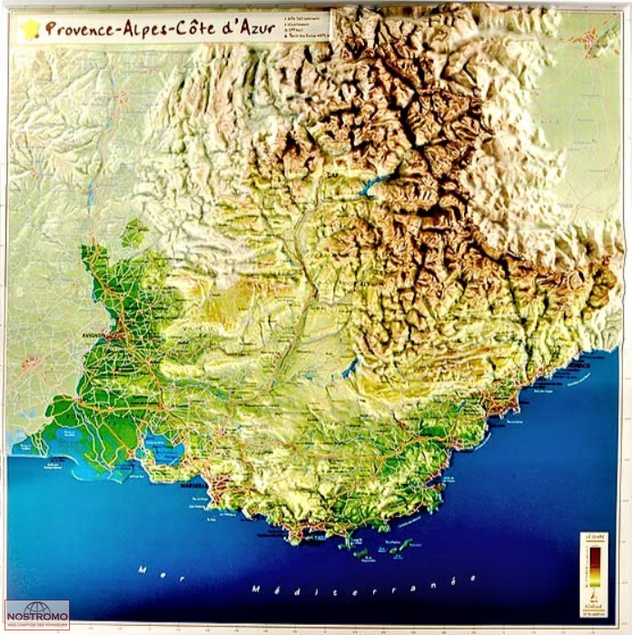 PROVENCE-ALPES-CÔTE D'AZUR | Géorelief relief map
