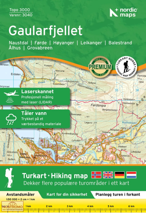 3040 GAULARFJELLET | Nordic Maps hiking map